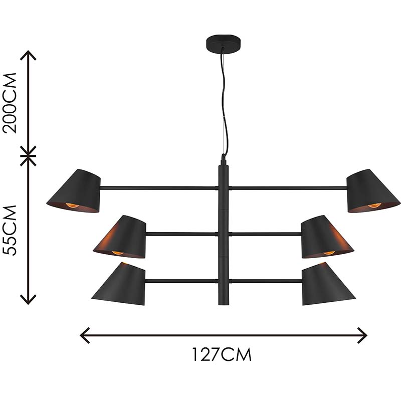 Nordic Modern Simple Light, jossa kolminkertaiset kääntövarret säädettävät kattovalaisimet 6lys E27