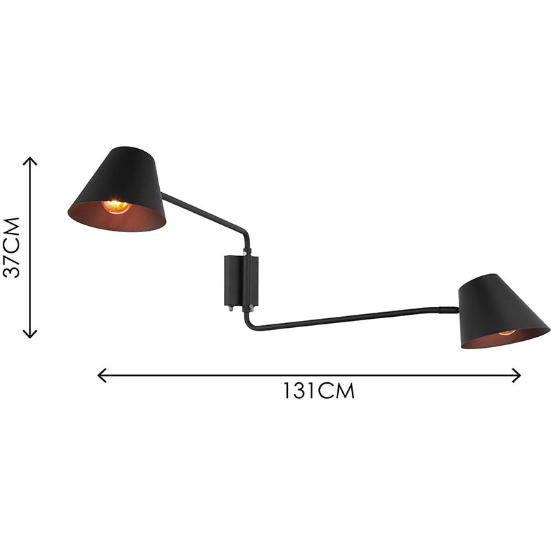 Elegantti pohjoismainen autenttinen design seinävalaisin Creative twin seinälamput 2lys E27 Dim