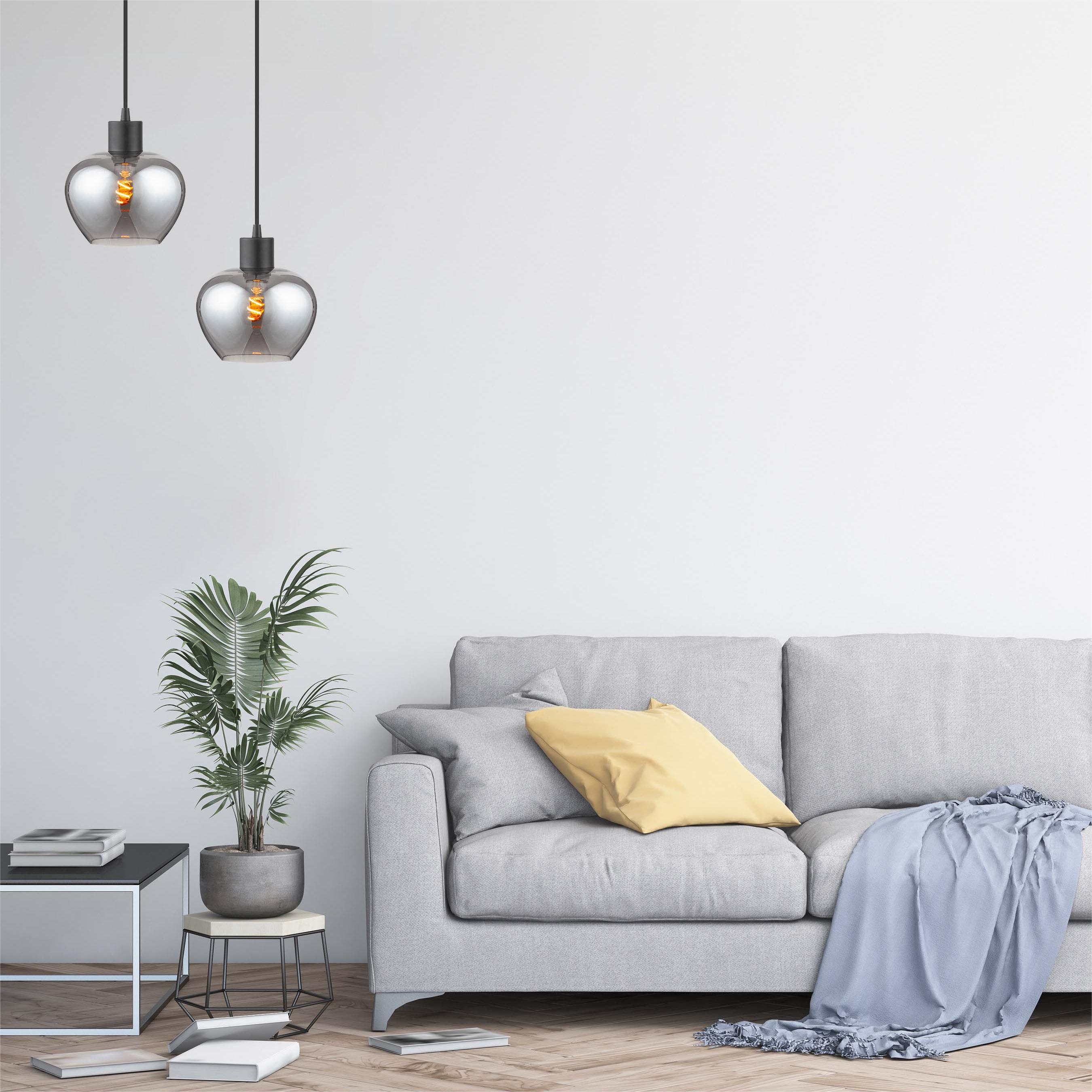 Modren Elegant Light Kelly Kattokruunu Täysi Smoke Glass Säädettävä Ikkuna Riipus valokoukku E27