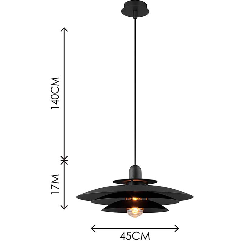 Nordic Round Light Houkutteleva kattokruunu Louvre Riippuvalaisin Korkeussäädettävä Matt Black E27