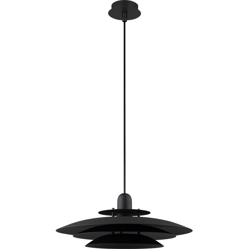 Nordic Round Light Houkutteleva kattokruunu Louvre Riippuvalaisin Korkeussäädettävä Matt Black E27