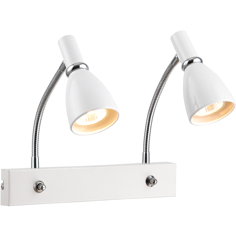 EMIL Nordic Modern Style Light Twin Seinä Spot Light Home Opintovalo Joustava Käsi Valkoinen GU10 Dim